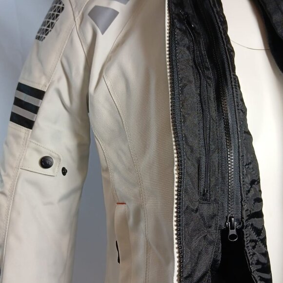 White MOTOGIRL JACKET by MOTOBOY Women's Sz 4 SMALL Blk Zip Motorcycle Messenger - Picture 6 of 11